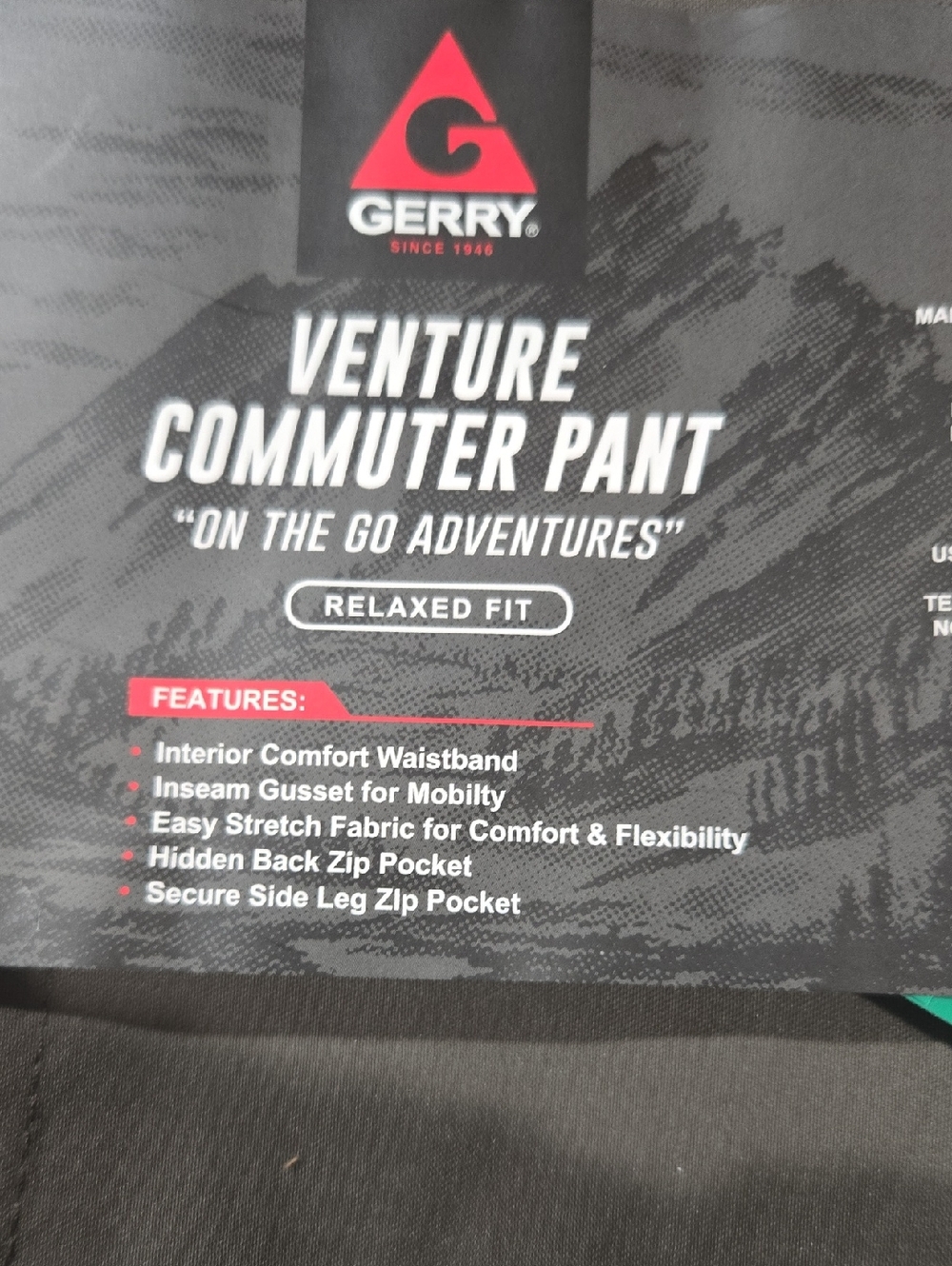 New Gerry Men's Relaxed Fit Comfort Stretch Venture Commuter Pant - Picture 5 of 7